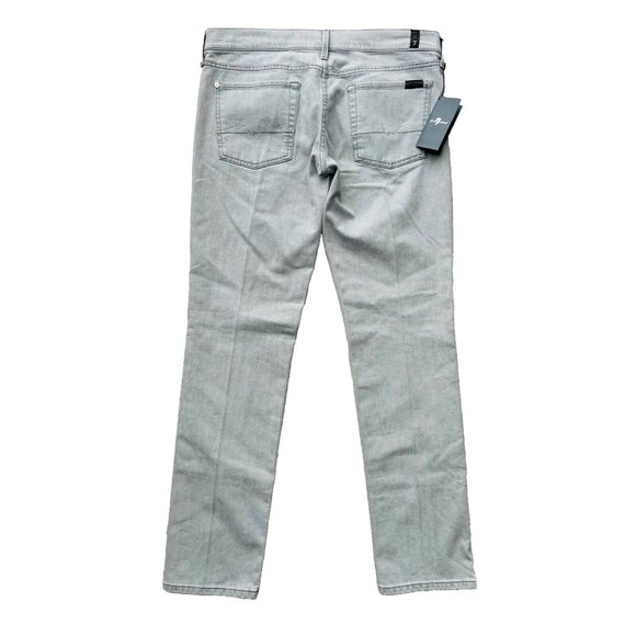 7 For All Mankind Rhinestone Pockets Grey Jeans Made in Italy ( 32 ) - Picture 4 of 5